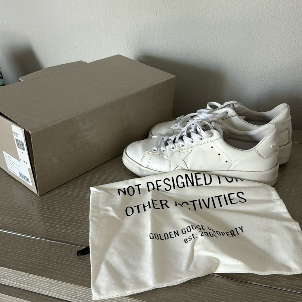 Golden Goose Pure New ⭐️ Lace Up White Sneakers Women’s Size 39 (9).